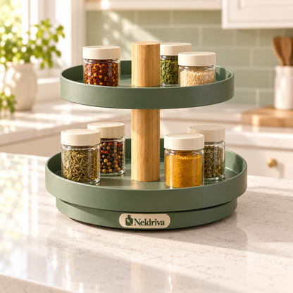 Neldriva Two-Tier Rotating Spice Organizer