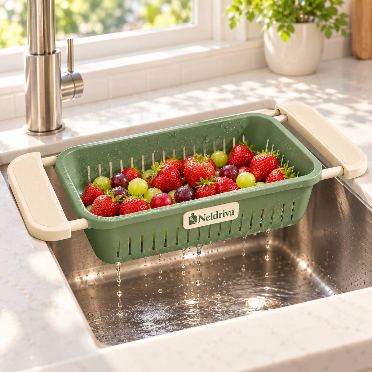 Neldriva Expandable Over-Sink Colander